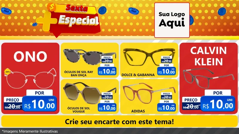 Modelo de TV para TV Horizontal com o tema Sexta Mais Especial para Óticas