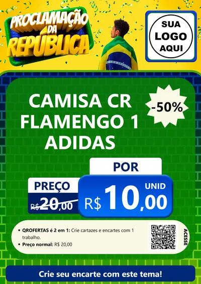 Modelo de Cartaz para Cartaz A4 Vertical com o tema Proclamação da República para Roupas e acessórios