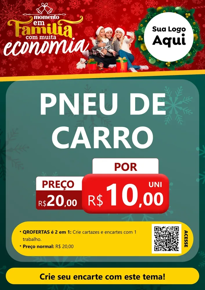 Modelo de Cartaz para Cartaz A4 Vertical com o tema Momento em Família (Natal) para Auto peças
