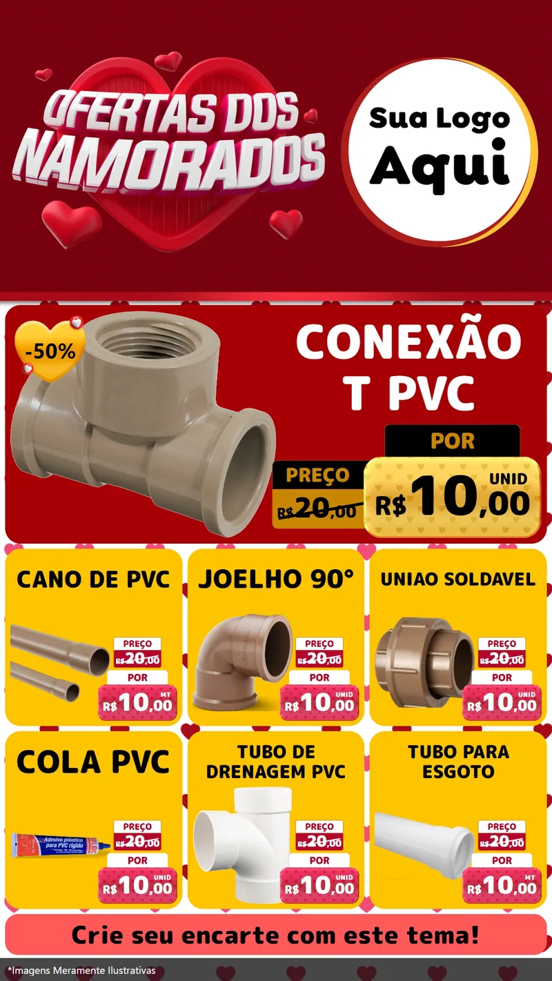 Modelo de Rede Social para Stories com o tema Ofertas Dos Namorados para Tubos e conexões