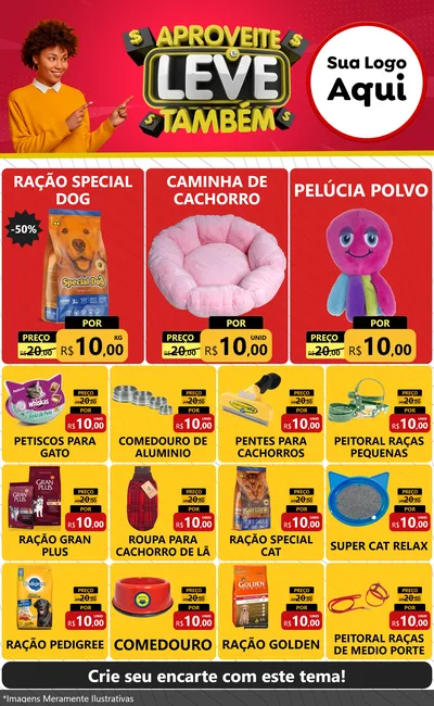 Modelo de Encarte para Encarte Grande com o tema Aproveite e Leve Também para Pet Shop