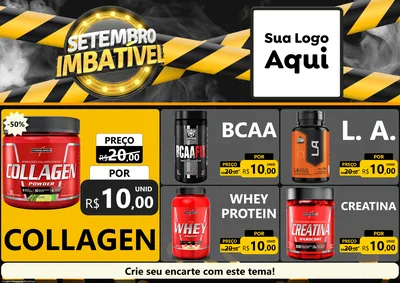 Modelo de Encarte para Encarte A4 Horizontal com o tema Setembro Imbatível para Suplementos alimentares