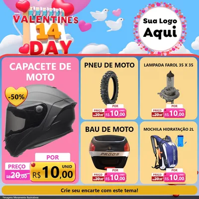 Modelo de Rede Social para Feed Facebook com o tema Valentine's Day para Moto peças