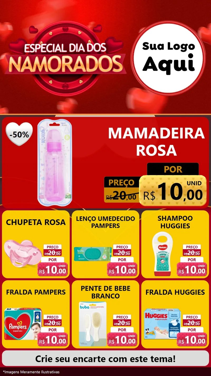 Modelo de Rede Social para Stories com o tema Especial Dia Dos Namorados para Bebês