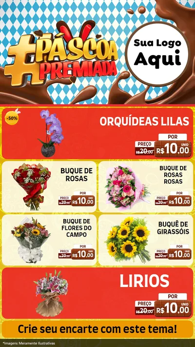 Modelo de TV para TV Vertical com o tema Páscoa Premiada para Floricultura e jardim