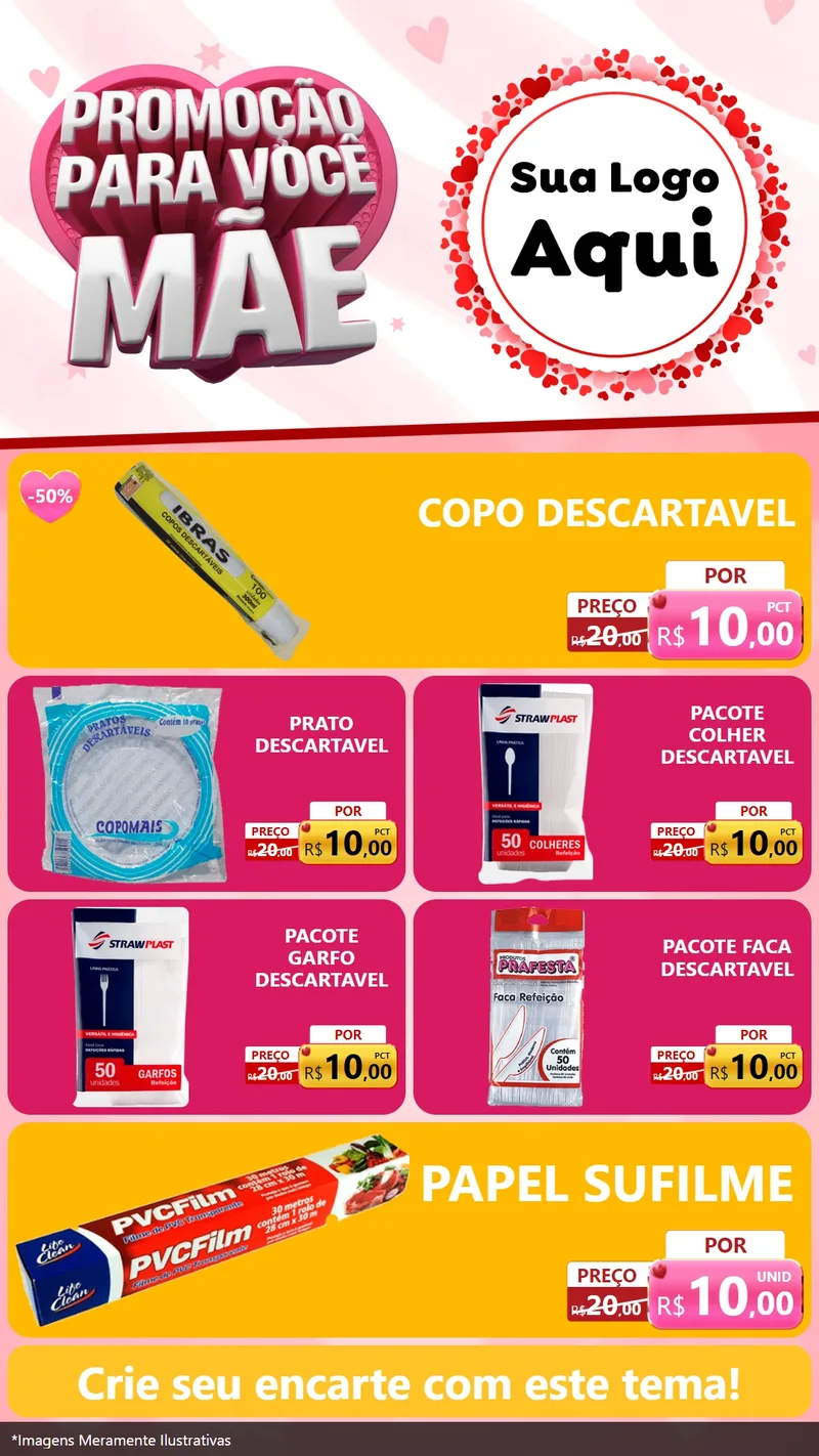 Modelo de TV para TV Vertical com o tema Promoção Para Você Mãe para Embalagens
