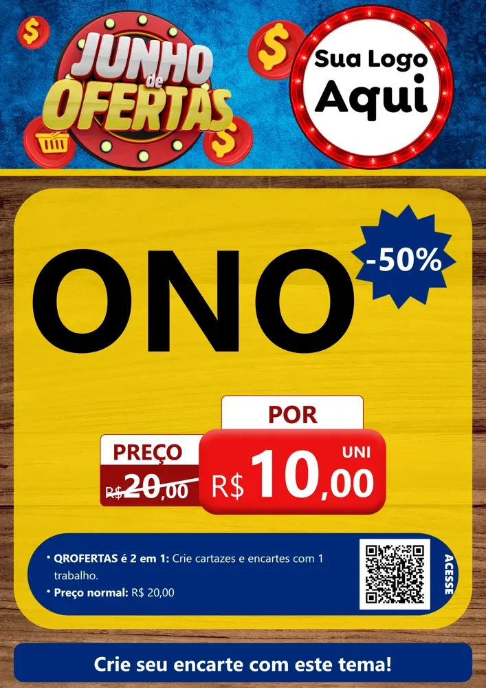 Modelo de Cartaz para Cartaz A4 Vertical com o tema Junho de Ofertas para Óticas