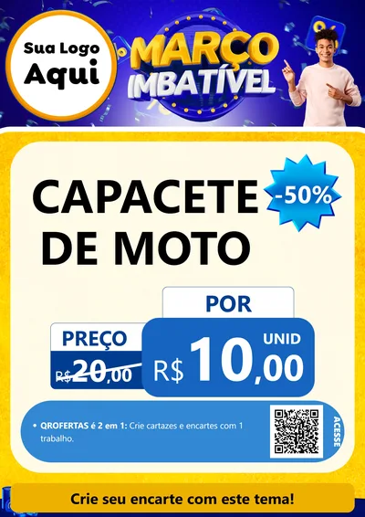 Modelo de Cartaz para Cartaz A4 Vertical com o tema Março Imbatível para Moto peças