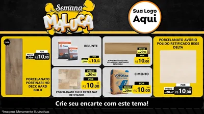 Modelo de TV para TV Horizontal com o tema Semana Maluca para Pisos e revestimentos