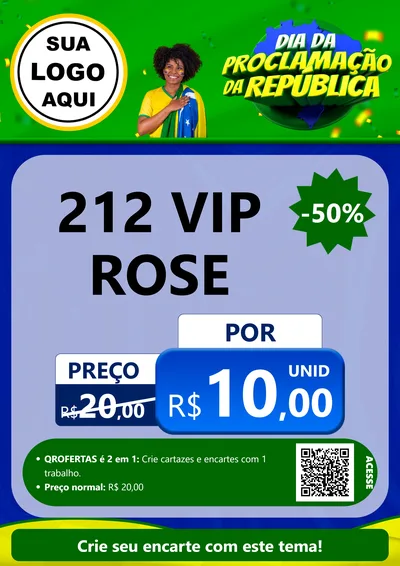 Modelo de Cartaz para Cartaz A4 Vertical com o tema Dia Da Proclamação Da República para Perfumes