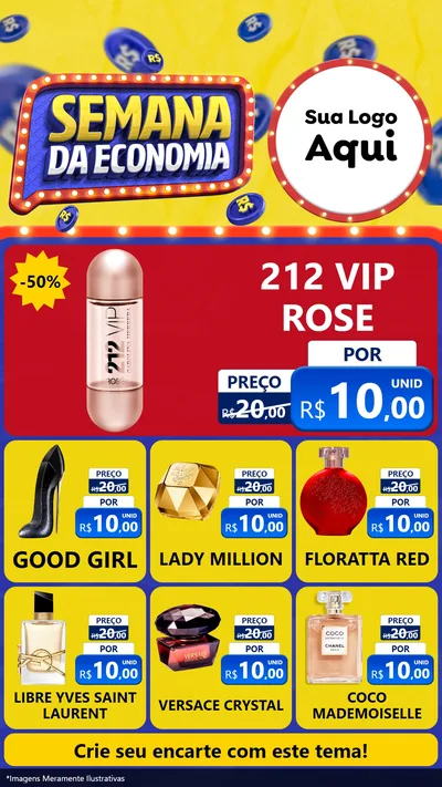 Modelo de Rede Social para Stories com o tema Semana da Economia para Perfumes