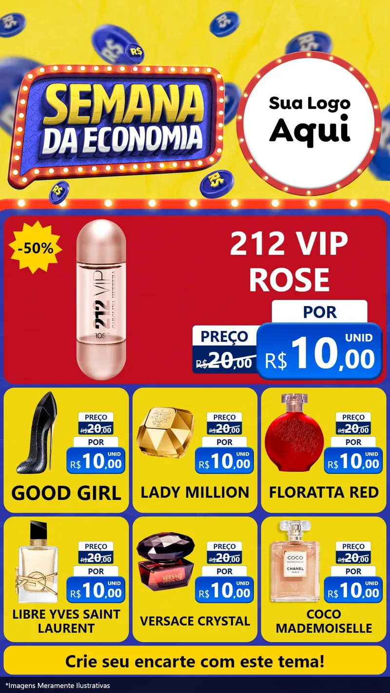 Modelo de Rede Social para Stories com o tema Semana da Economia para Perfumes