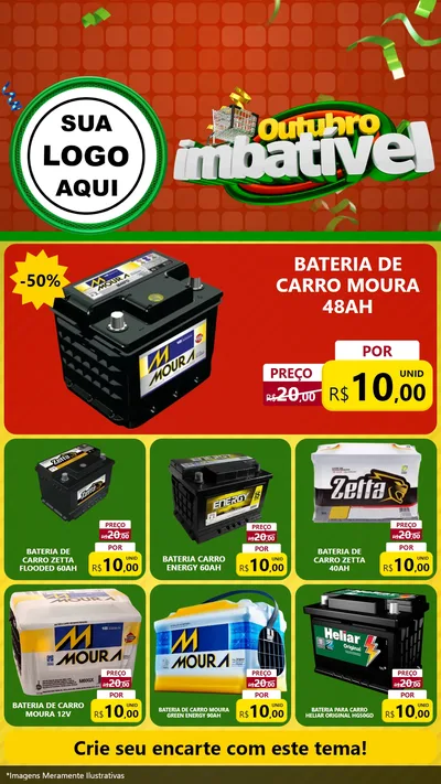Modelo de Rede Social para Stories com o tema Outubro Imbatível para Baterias Elétricas