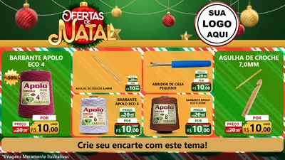 Modelo de TV para TV Horizontal com o tema Ofertas de Natal para Armarinho e Aviamentos