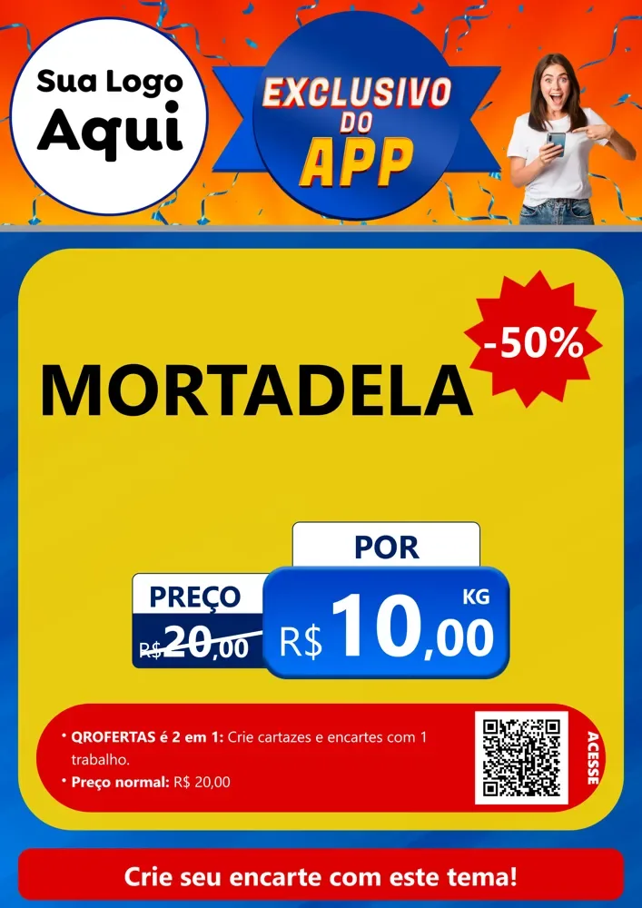 Modelo de Cartaz para Cartaz A4 Vertical com o tema Exclusivo do Aplicativo para Frios e Laticínios