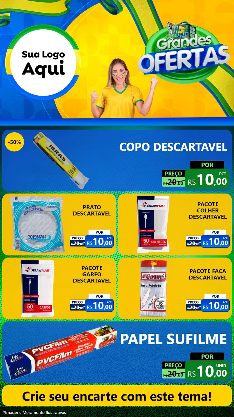 Modelo de TV para TV Vertical com o tema Grandes Ofertas para Embalagens