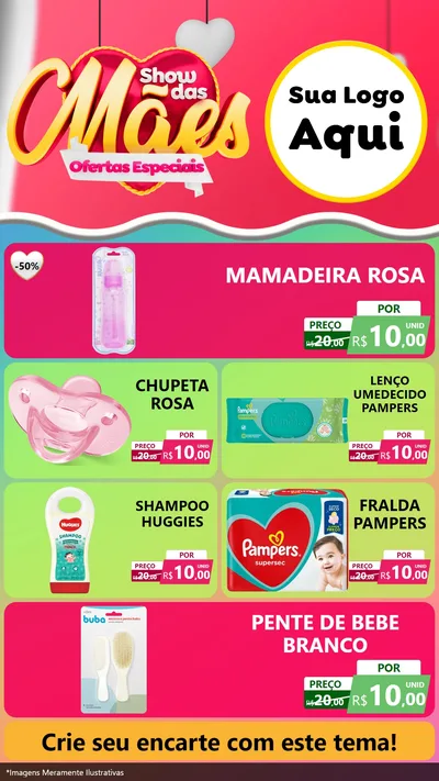 Modelo de TV para TV Vertical com o tema Show das Mães - Ofertas Especiais para Bebês