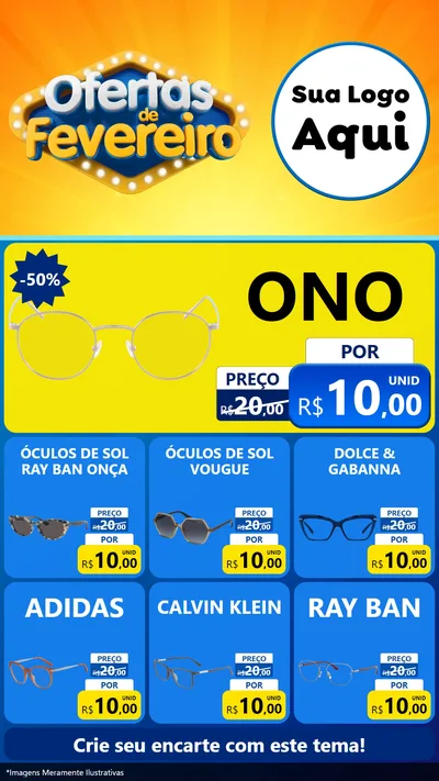 Modelo de Rede Social para Stories com o tema Ofertas de Fevereiro para Óticas