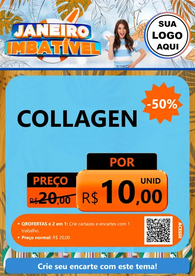 Modelo de Cartaz para Cartaz A4 Vertical com o tema Janeiro Imbatível para Suplementos alimentares