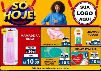 Modelo de Encarte para Encarte A4 Horizontal com o tema Só Hoje! para Bebês