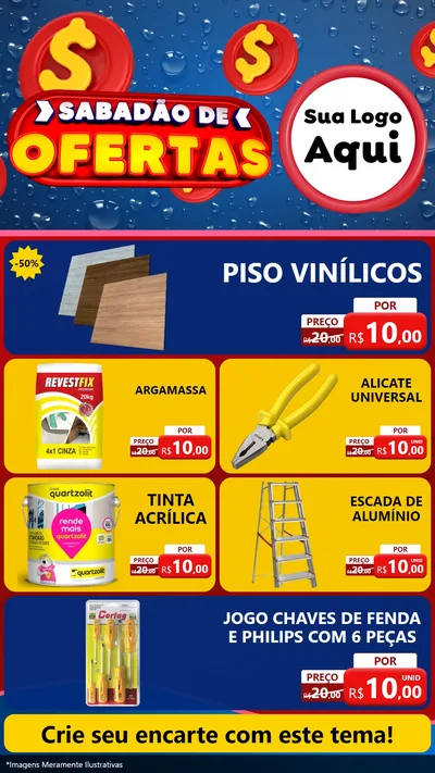 Modelo de TV para TV Vertical com o tema Sabadão de Ofertas para Material para Construção