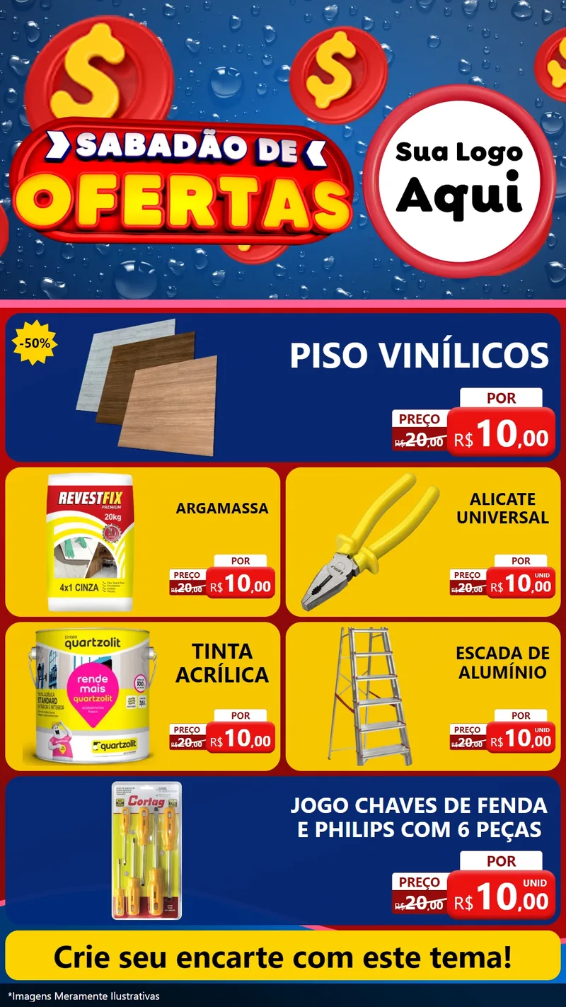 Modelo de TV para TV Vertical com o tema Sabadão de Ofertas para Material para Construção