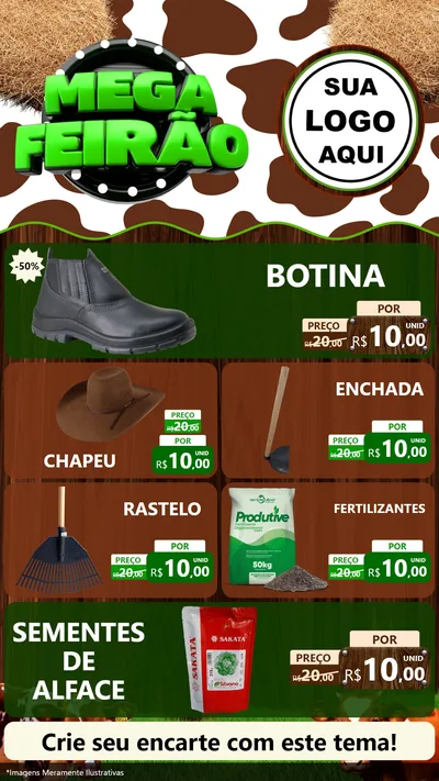 Modelo de TV para TV Vertical com o tema Mega Feirão - Agro para Agropecuária