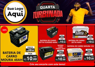 Modelo de Encarte para Encarte A4 Horizontal com o tema Quarta Turbinada para Baterias Elétricas