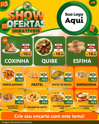 Modelo de Rede Social para Feed Instagram com o tema Show de Ofertas Imbatíveis para Salgadaria
