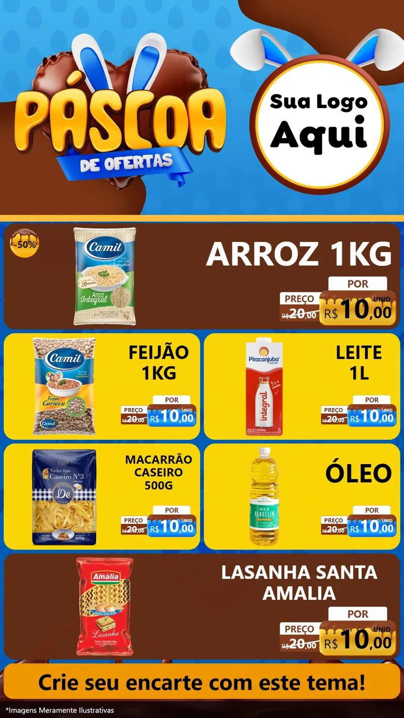 Modelo de TV para TV Vertical com o tema Páscoa de Ofertas para Supermercado
