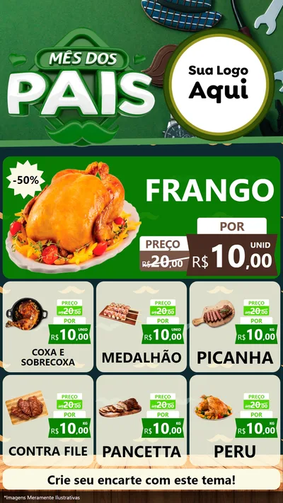 Modelo de Rede Social para Stories com o tema Mês dos Pais para Assados