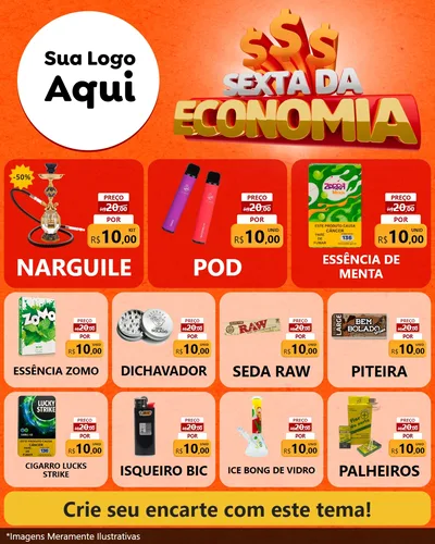 Modelo de Rede Social para Feed Instagram com o tema Sexta da Economia para Tabacaria