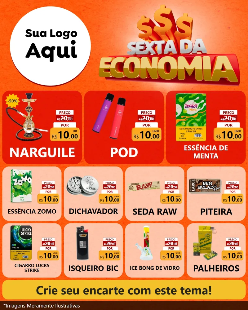 Modelo de Rede Social para Feed Instagram com o tema Sexta da Economia para Tabacaria