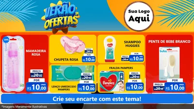 Modelo de TV para TV Horizontal com o tema Verão de Ofertas para Bebês