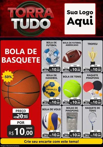 Modelo de Encarte para Encarte A4 Vertical com o tema Torra Tudo para Artigos Esportivos