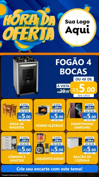 Modelo de Rede Social para Stories com o tema Hora da Oferta para Móveis e Eletro