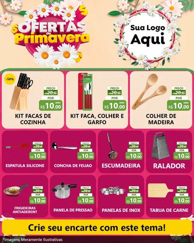Modelo de Rede Social para Feed Instagram com o tema Ofertas de Primavera para Utilidades Domésticas