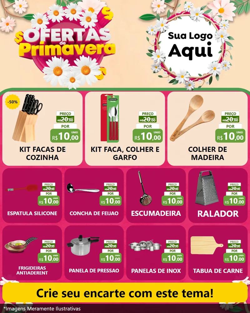 Modelo de Rede Social para Feed Instagram com o tema Ofertas de Primavera para Utilidades Domésticas