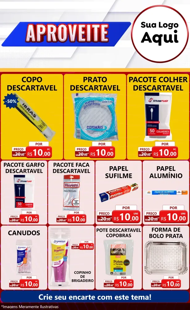 Modelo de Encarte para Encarte Grande com o tema Aproveite para Embalagens