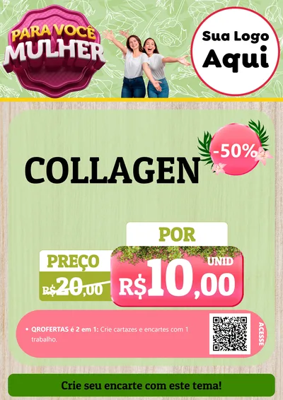 Modelo de Cartaz para Cartaz A4 Vertical com o tema Para Você Mulher para Suplementos alimentares