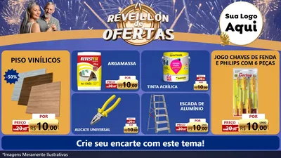 Modelo de TV para TV Horizontal com o tema Réveillon de Ofertas para Material para Construção