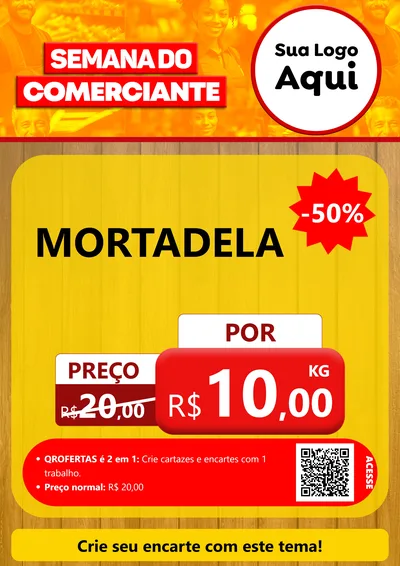 Modelo de Cartaz para Cartaz A4 Vertical com o tema Semana do Comerciante para Frios e Laticínios