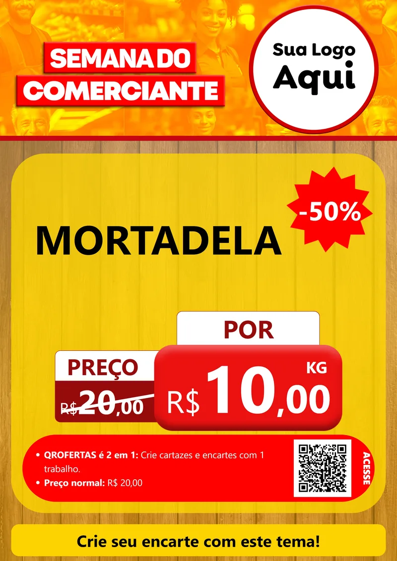 Modelo de Cartaz para Cartaz A4 Vertical com o tema Semana do Comerciante para Frios e Laticínios