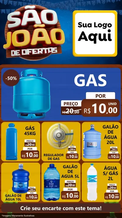 Modelo de Rede Social para Stories com o tema São João Ofertas Imbatíveis! - Junina para Água e gás