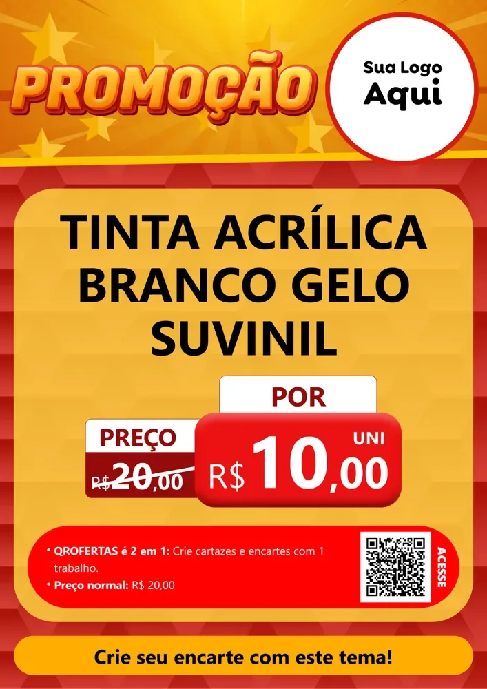 Modelo de Cartaz para Cartaz A4 Vertical com o tema Promoção para Tintas e Ferramentas
