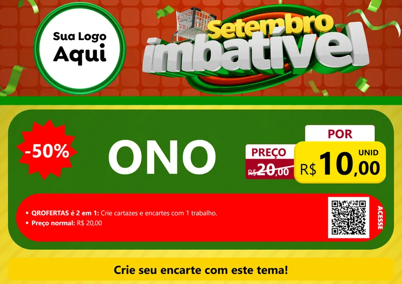 Modelo de Cartaz para Cartaz A4 Horizontal com o tema Setembro Imbatível para Óticas