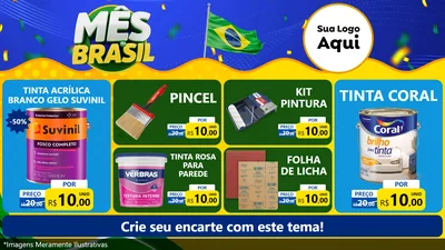 Modelo de TV para TV Horizontal com o tema Mês do Brasil para Tintas e Ferramentas