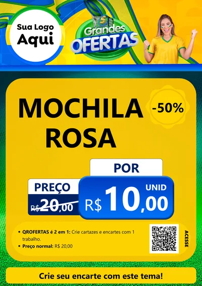 Modelo de Cartaz para Cartaz A4 Vertical com o tema Grandes Ofertas para Papelaria