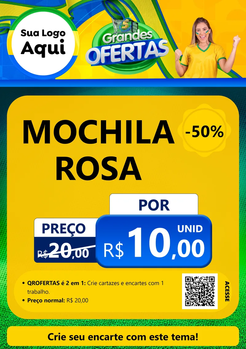 Modelo de Cartaz para Cartaz A4 Vertical com o tema Grandes Ofertas para Papelaria