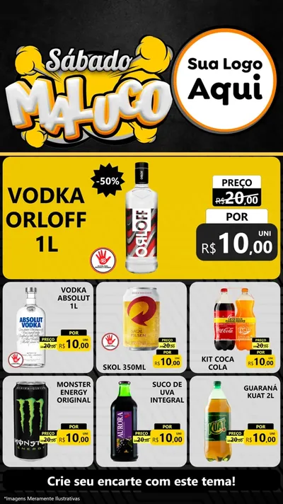 Modelo de Rede Social para Stories com o tema Sábado Maluco para Distribuidora de bebidas